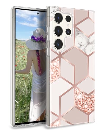 JAHOLAN Handyhülle Galaxy S24 Ultra Hülle TPU Silikon Schlank Schutzhülle Handytasche Handy Hülle für Samsung Galaxy S24 Ultra 5G Marmor Glitter Rose Gold JAHOLAN Handyhülle Galaxy S24 Ultra Hülle TPU Silikon Schlank Schutzhülle Handytasche Handy Hülle für Samsung Galaxy S24 Ultra 5G Marmor Glitter Rose Gold von JAHOLAN