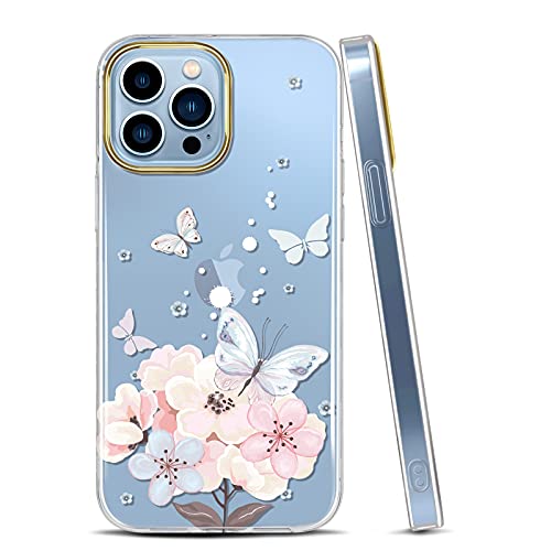JAHOLAN Handyhülle Kompatibel mit iPhone 13 Pro Max TPU Silikon Weiche Schlank Schutzhülle Handytasche Flexibel Clear Handy Hülle Butterfly Flower Pink JAHOLAN Handyhülle Kompatibel mit iPhone 13 Pro Max TPU Silikon Weiche Schlank Schutzhülle Handytasche Flexibel Clear Handy Hülle Butterfly Flower Pink von JAHOLAN
