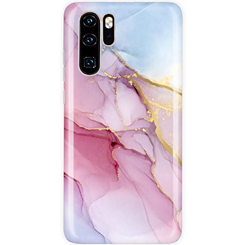 JAHOLAN Huawei P30 pro Hülle Handyhülle TPU Silikon Weiche Schlank Schutzhülle Handytasche Flexibel Case Handy Hülle für Huawei P30 pro - Marmor Gold Glitter Sparkle Purple Blue von JAHOLAN