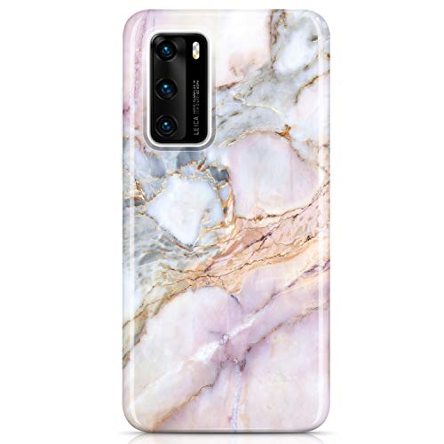 JAHOLAN Huawei P40 Hülle Handyhülle TPU Silikon Weiche Schlank Schutzhülle Handytasche Flexibel Case Handy Hülle für Huawei P40 - Marmor Violett von JAHOLAN