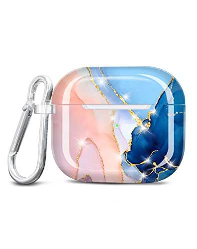 JAHOLAN Kompatibel mit AirPods 3 Hülle Stoßfeste Silikon Kopfhörer Taschen Case Schutzhülle Zubehör mit Karabiner Kompatibel mit AirPods 3 Generation, Marmor Violett JAHOLAN Kompatibel mit AirPods 3 Hülle Stoßfeste Silikon Kopfhörer Taschen Case Schutzhülle Zubehör mit Karabiner Kompatibel mit AirPods 3 Generation, Marmor Violett von JAHOLAN