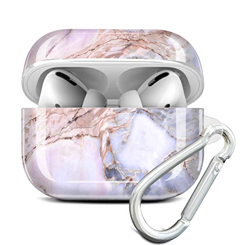 JAHOLAN Kompatibel mit AirPods Pro Hülle Silikon Marmor Stoßfeste Kopfhörer Taschen Case Schutzhülle Zubehör mit Karabiner Kompatibel mit AirPod Pro Violett Pink JAHOLAN Kompatibel mit AirPods Pro Hülle Silikon Marmor Stoßfeste Kopfhörer Taschen Case Schutzhülle Zubehör mit Karabiner Kompatibel mit AirPod Pro Violett Pink von JAHOLAN