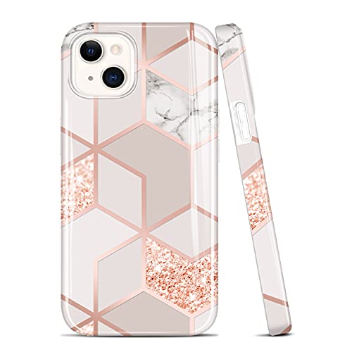 JAHOLAN Kompatibel mit iPhone 13 Mini Hülle Bling Glitzer Sparkle Marmor Design Klar TPU Bumper Stoßfest Weiche Silikon Cover Handyhülle für iPhone 13 Mini 5,4 Zoll 2021 Roségold JAHOLAN Kompatibel mit iPhone 13 Mini Hülle Bling Glitzer Sparkle Marmor Design Klar TPU Bumper Stoßfest Weiche Silikon Cover Handyhülle für iPhone 13 Mini 5,4 Zoll 2021 Roségold von JAHOLAN
