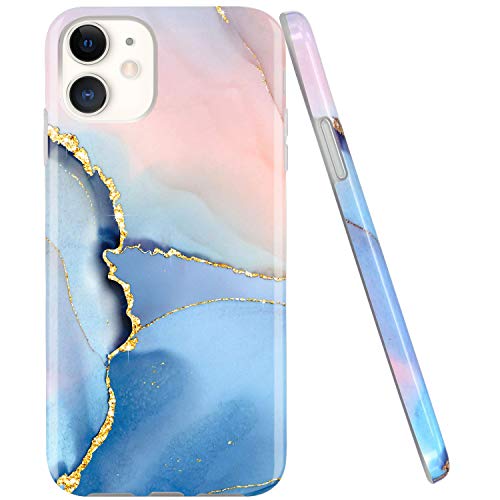 JAHOLAN iPhone 11 Hülle Handyhülle TPU Silikon Weiche Schlank Schutzhülle Handytasche Gummi Dünn Flexibel Case Handy Hülle für iPhone 11 2019 6.1 Zoll - Marmor Blue von JAHOLAN