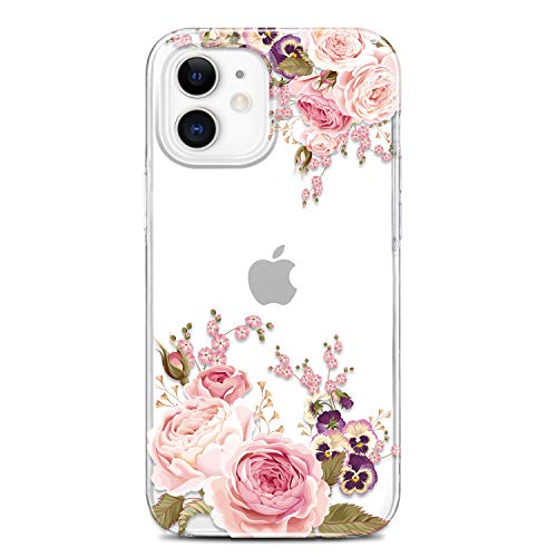 JAHOLAN iPhone 12 Mini Hülle Handyhülle TPU Silikon Schutzhülle Handytasche Handy Hülle für iPhone 12 Mini - Blume Flower Rose von JAHOLAN