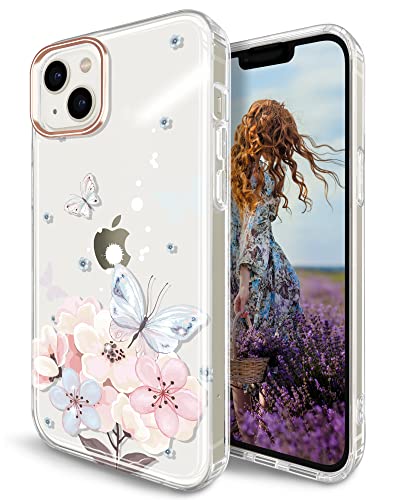 JAHOLAN Hülle Handyhülle kompatibel mit iPhone 14 Plus TPU Silikon Schutzhülle Handytasche Handy Hülle Transparent Schmetterling Purple JAHOLAN Hülle Handyhülle kompatibel mit iPhone 14 Plus TPU Silikon Schutzhülle Handytasche Handy Hülle Transparent Schmetterling Purple von JAHOLAN