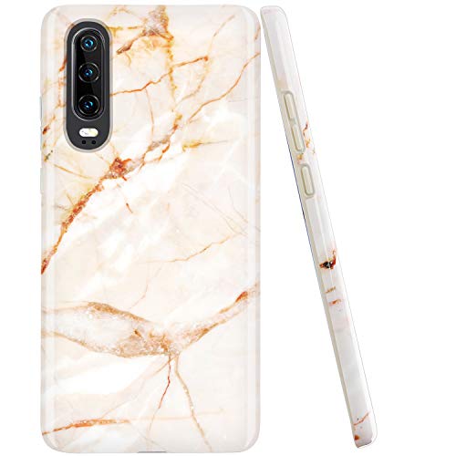 Jaholan Schutzhülle für Huawei P30, goldfarben, Marmor-Design, TPU-Gel, ultradünn, leicht, weich, Schutzhülle für Huawei P30 von JAHOLAN