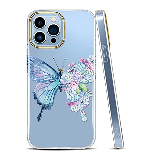 JAHOLAN Handyhülle iPhone 13 Pro Hülle TPU Silikon Weiche Schlank Schutzhülle Handytasche Flexibel Clear Case Handy Hülle für iPhone 13 Pro 5G 2021 6.1 Zoll - Butterfly Cactus Purple JAHOLAN Handyhülle iPhone 13 Pro Hülle TPU Silikon Weiche Schlank Schutzhülle Handytasche Flexibel Clear Case Handy Hülle für iPhone 13 Pro 5G 2021 6.1 Zoll - Butterfly Cactus Purple von JAHOLAN