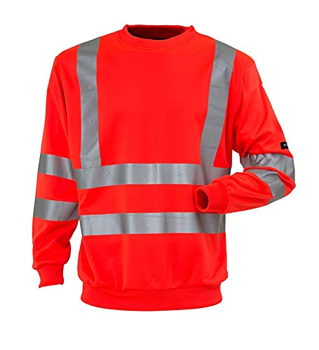 JAK Workwear 11-11115-083-02 Modell 11115 EN 20471 Klasse 3 Hi-Viz Sweatshirt, Rot, M Größe von JAK Workwear