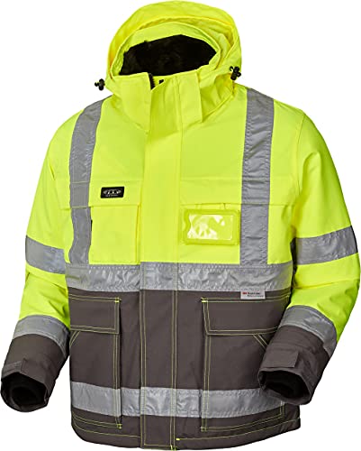 JAK Workwear 11-11131-086-03 Modell 11131 EN ISO 20471 Klasse 2 Hi-Viz High Performance Jacke, Gelb/Grau, L Größe von JAK Workwear