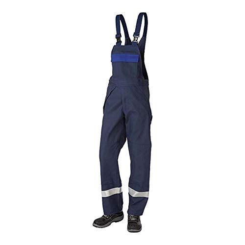 JAK Workwear 12-12003-046-076-82 Modell 12003 EN ISO 1149-5 Antiflame Latzhose, Marine/Königsblau, EU 44/76 Größe, 82cm Schrittlänge von JAK Workwear