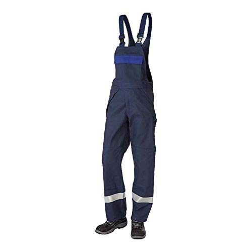 JAK Workwear 12-12003-046-088-90 Modell 12003 EN ISO 1149-5 Antiflame Latzhose, Marine/Königsblau, EU 50/88 Größe, 90cm Schrittlänge von JAK Workwear