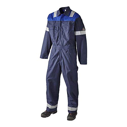 JAK Workwear 12-12004-046-01-87 Modell 12004 EN ISO 1149-5 Antiflame Arbeitsanzug, Marine/Königsblau, S Größe, 87cm Schrittlänge von JAK Workwear