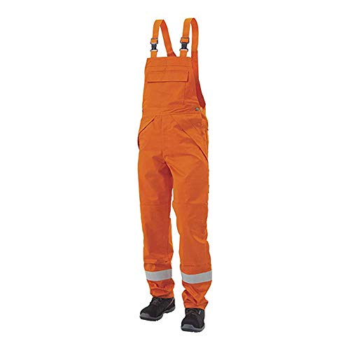 JAK Workwear 12-12103-007-100-82 Modell 12103 EN ISO 1149-5 Antiflame Latzhose, Orange, EU 56/100 Größe, 82cm Schrittlänge von JAK Workwear