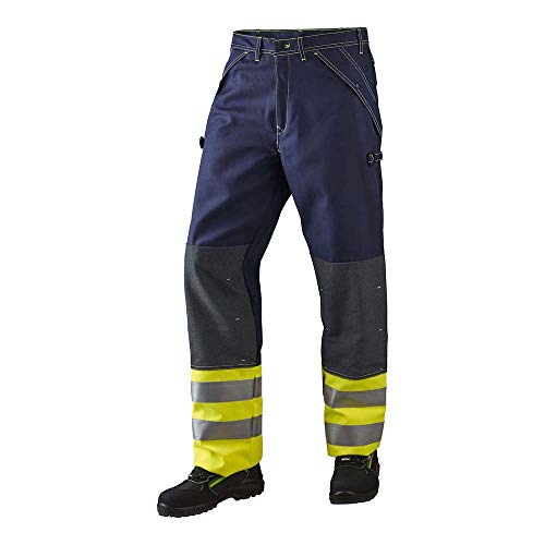 JAK Workwear 12-13101-029-076-82 Modell 13101 EN ISO 1149-5 Multinorn Bundhose, Gelb/Marine, EU 44/76 Größe, 82cm Schrittlänge von JAK Workwear