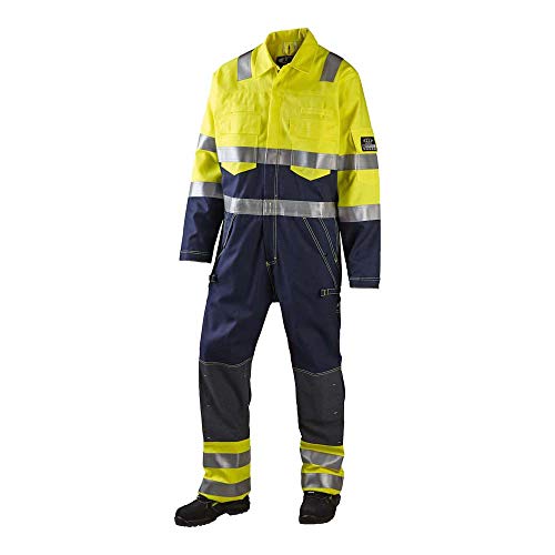 JAK Workwear 12-13104-029-01 Modell 13104 EN ISO 1149-5 Arbeitsanzug, Gelb/Marine, S Größe von JAK Workwear