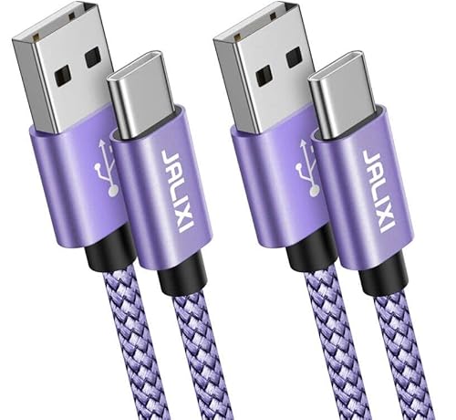 JALIXI USB C Kabel (1M 2 Stück), 3A Ladekabel USB auf USB Typ C Schnellladekabel für iPhone 15 Pro Max, Samsung Galaxy S23 S22 S21, A55 A54 A35 A33 A25 A23 A15 A14 A13, Hellviolett von JALIXI