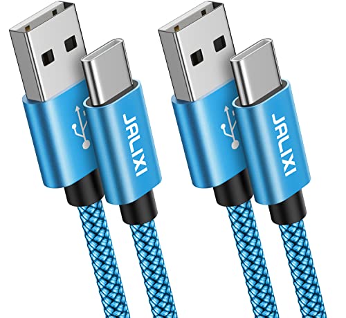 JALIXI USB C Kabel (1M 2 Stück), 3A Ladekabel USB auf USB Typ C Schnellladekabel für iPhone 15 Pro Max, Samsung Galaxy S23 S22 S21, A55 A54 A53 A52 A35 A32 A25 A23 A15 A14 A13 A12, Blau von JALIXI