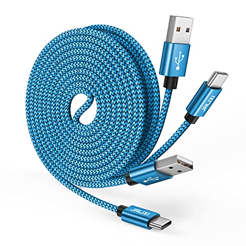 JALIXI USB auf USB C Kabel 3m, Schnellladekabel USB-C Lang, Ladekabel Nylon für Samsung Galaxy S25 S24 S23 S22 Plus Fe, A55 A35 A25 A16 A15, Tab a9 a8 a7, Pixel, Blau von JALIXI