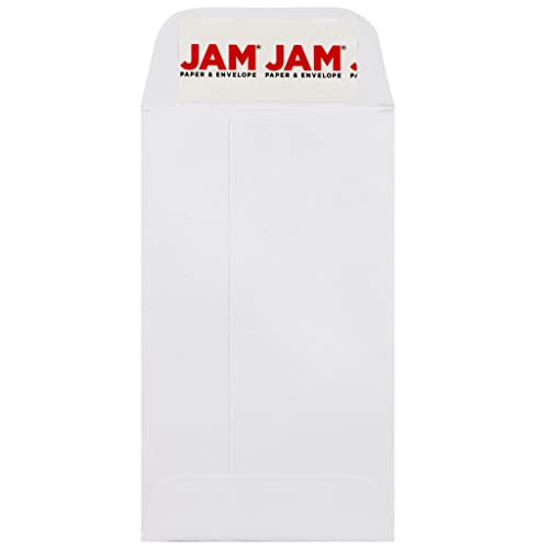 JAM PAPER #3 Münzumschläge mit Haftklebeverschluss, 6,4 x 10,4 cm, Weiß, 25 Stück von JAM Paper