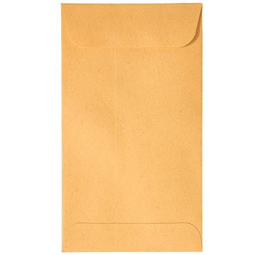 JAM PAPER #5.5 Recycling-Business-Umschläge mit Haftklebeverschluss – 8,9 x 14,7 cm – braunes Kraft-Manila – 50 Stück von JAM Paper