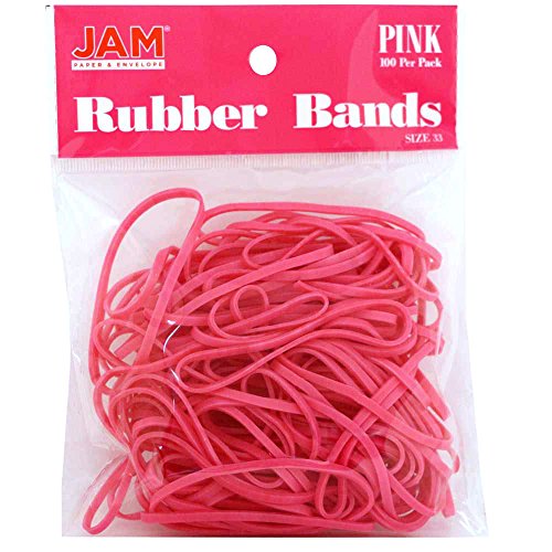 JAM PAPER Farbige Gummibänder - #33 Größe - Rosae Gummibänder - 100/Packung von JAM Paper