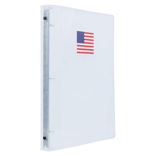 JAM PAPER Ringbuch aus Kunststoff, 1,9 cm, amerikanische Flagge, transparent, 3 Ringe, einzeln verkauft von JAM Paper