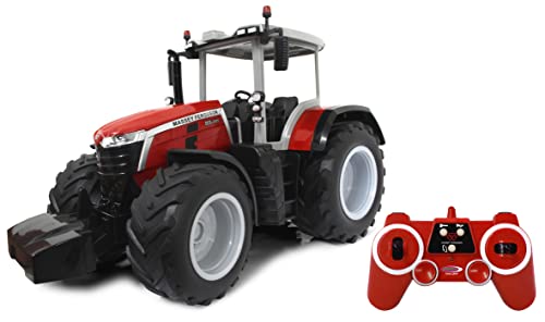 JAMARA 405301 Massey Ferguson 8S.285 1:16 2,4Ghz-RC Traktor, Motorsound (abschaltbar), Rückfahrwarnsound, Abschaltfunktion, 2 Radantrieb, Gummireifen, helle LED, Blinker, Demo Funktion, rot von JAMARA