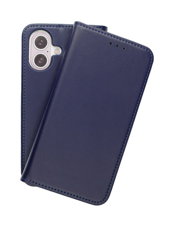 JAMCOVER Handyhülle Echt Leder Bookcase - Handytasche für Apple iPhone 16 15,5 cm (6.1 Zoll), Kartenfach und Standfunktion von JAMCOVER