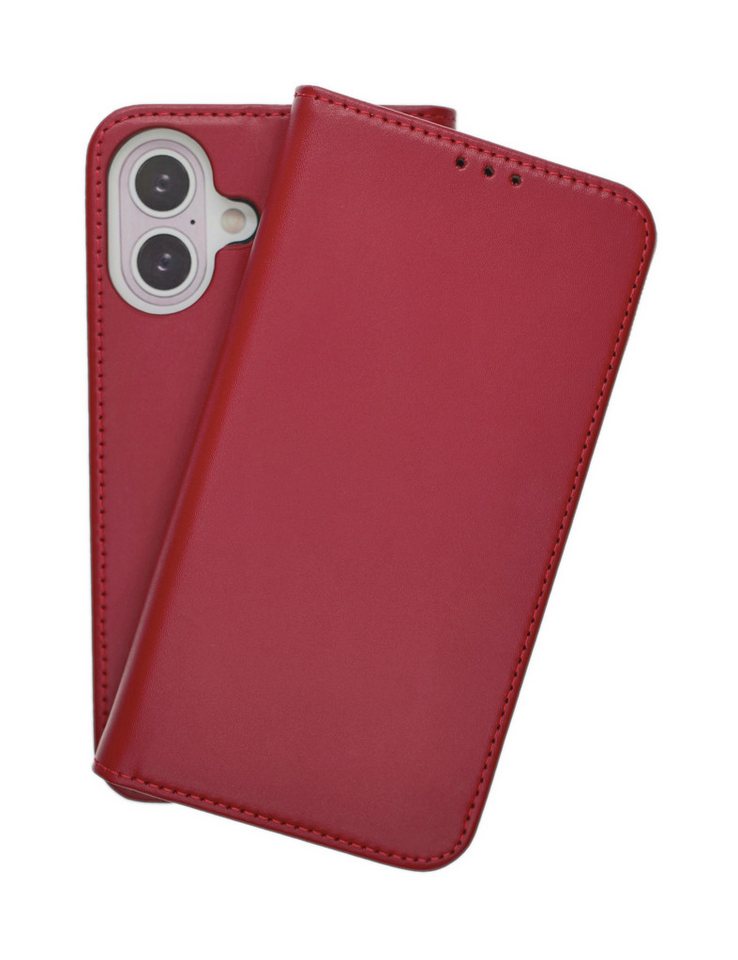 JAMCOVER Handyhülle Echt Leder Bookcase - Handytasche für Apple iPhone 16 Plus 17 cm (6.7 Zoll), Kartenfach und Standfunktion von JAMCOVER