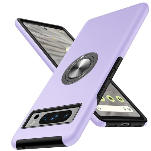 JAME für Pixel 8 Pro Hülle, Soft Bumper Google Pixel 8 Pro Hülle mit 360° Unsichtbarem Drehbarem Ständer, TPU + PC Stoßfest Schutzhülle Handyhülle für Google 8 Pro 6.7", Violett von JAME