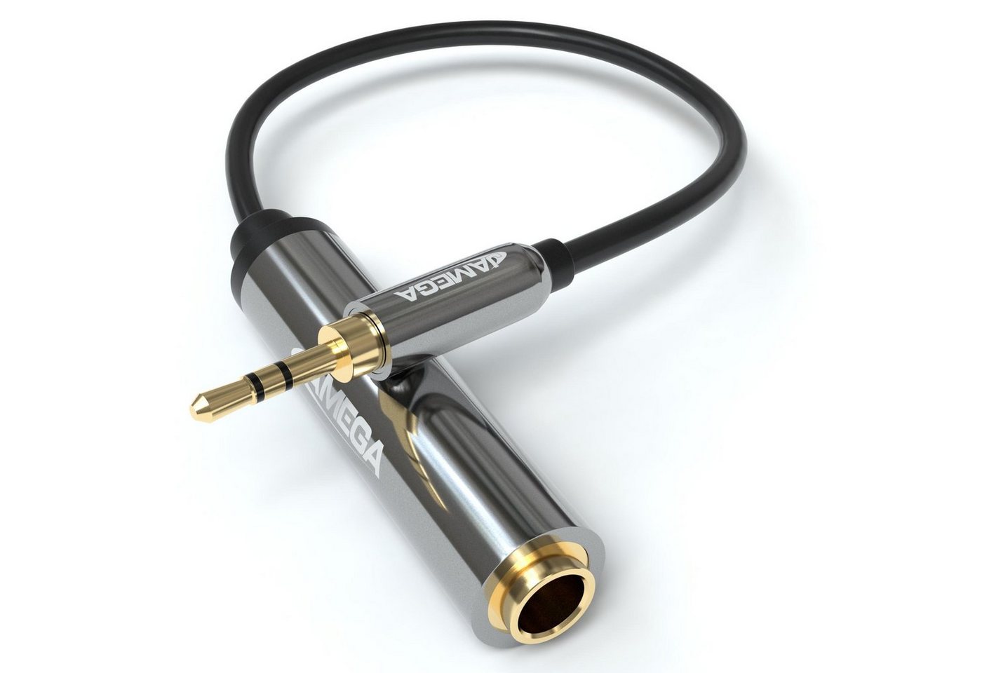 JAMEGA 0,1m Stereo Klinken Adapter 3,5mm Klinken Stecker auf 6,3mm Klinken Audio-Adapter von JAMEGA