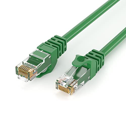 JAMEGA 0,25m CAT.6 Netzwerkkabel (RJ45) Patchkabel Ethernet Lan in grün| 1Gbit/s | 250MHz | kompatibel zu CAT.5 / CAT.5e / CAT.6 von JAMEGA