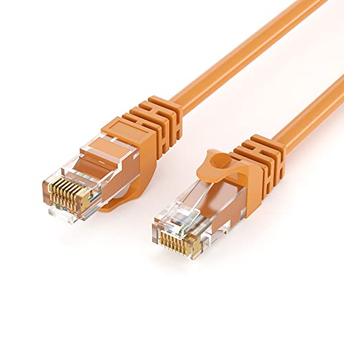 JAMEGA 0,25m CAT.6 Netzwerkkabel (RJ45) Patchkabel Ethernet Lan in orange| 1Gbit/s | 250MHz | kompatibel zu CAT.5 / CAT.5e / CAT.6 von JAMEGA