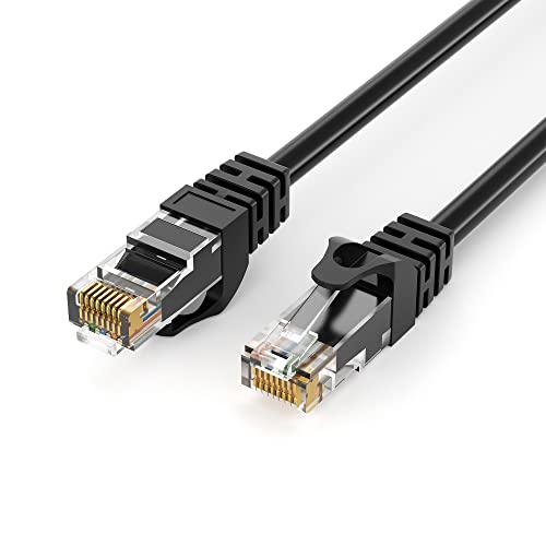 JAMEGA 0,25m CAT.6 Netzwerkkabel (RJ45) Patchkabel Ethernet Lan in schwarz| 1Gbit/s | 250MHz | kompatibel zu CAT.5 / CAT.5e / CAT.6 von JAMEGA
