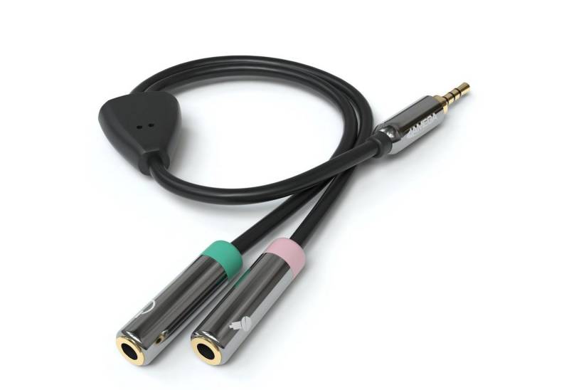 JAMEGA 0,2m Audio Splitter Y-Kabel Klinke AUX Adapter Stereo Kopfhörer Mikrof Audio-Adapter von JAMEGA