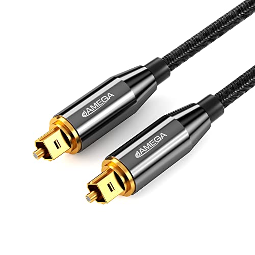 JAMEGA – 0,5m Optisches Kabel, Toslink Kabel – Nylon Kabel Digital Optisch Audiokabel S/PDIF LWL Lichwellenleiter Kabel Metallstecker kompatibel mit Soundbar, Stereoanlage, Heimkino, PS4, Xbox von JAMEGA