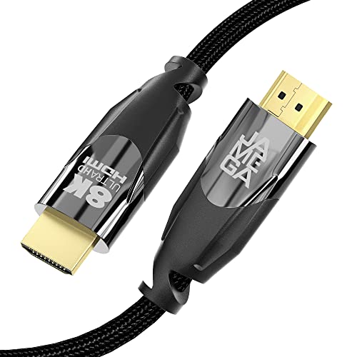 JAMEGA - 1,5m 8K HDMI Kabel 2.1 8K@60Hz 4K@144Hz DSC - HDMI 2.1 Ethernet Kabel 48Gbps HDMI 2.0a 2.0b 3D HDTV DolbyVision UHD II Dynamischer HDR-10+ HDCP 2.3 eARC kompatibel mit PS5, XBOX Series X von JAMEGA