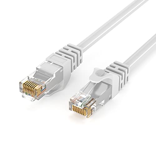 JAMEGA 1,5m CAT.6 Netzwerkkabel (RJ45) Patchkabel Ethernet Lan in weiß| 1Gbit/s | 250MHz | kompatibel zu CAT.5 / CAT.5e / CAT.6 von JAMEGA