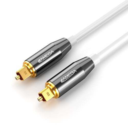 JAMEGA - 1,5m Toslink Kabel Digitalkabel Premium Qualität | Optisches Kabel Digital Audiokabel LWL DTS SPDIF kompatibel mit Soundbar, Stereoanlage, Heimkino, Heimkino, PS5, PS4, XBOX uvm. - Weiß von JAMEGA