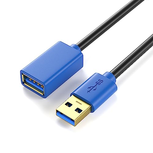JAMEGA - 1,5m USB 3.0 Verlängerung USB-A Buchse auf A Stecker High Speed Datenübertragung 5Gbps USB Verlängerungskabel mit Vergoldeten Kontakte für Kartenlesegerät, Tastatur, Drucker, Scanner, Kamera von JAMEGA