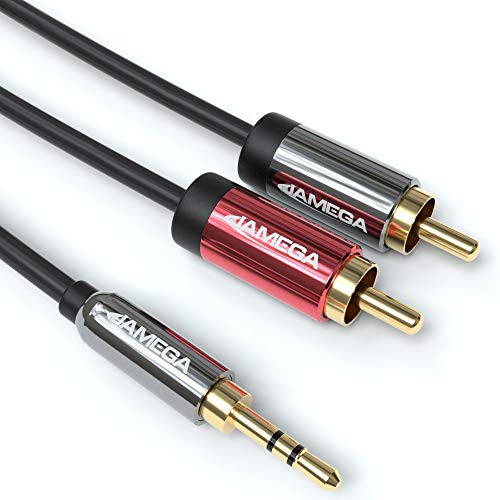 JAMEGA - 10m Cinch auf Klinke Kabel | 3.5mm Klinken Stecker zu 2 Cinch RCA Stecker Audio Kabel doppelte Schirmung Hifi Aux Cinch für Smartphone, Tablets, Stereoanlage, Verstärker, Lautsprecher uvm von JAMEGA