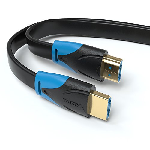 JAMEGA 10m HDMI 2.0 Kabel Flach 4K@60Hz | kompatibel mit HDMI 2.0a/b, 2.0, 1.4a | Unterstützt Ultra HD, 4K, 3D, Full HD, 1080p, HDR, ARC, Highspeed mit Ethernet von JAMEGA