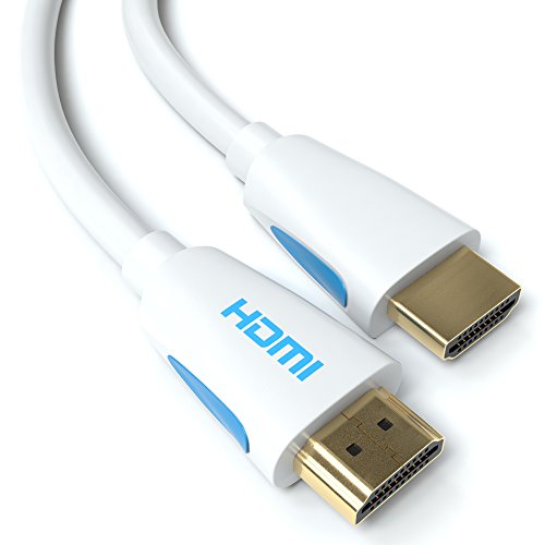 JAMEGA 10m HDMI-Kabel 2.0 Weiß Ultra-HD 4K@60Hz High-Speed Ethernet-Cable HDR ARC 3D 18Gbps kompatibel mit HDMI 2.0/1.4, PS5, PS4, PS3, XBOX Series S, Blu-Ray-Player, DVD, Soundbar, Monitor usw. von JAMEGA