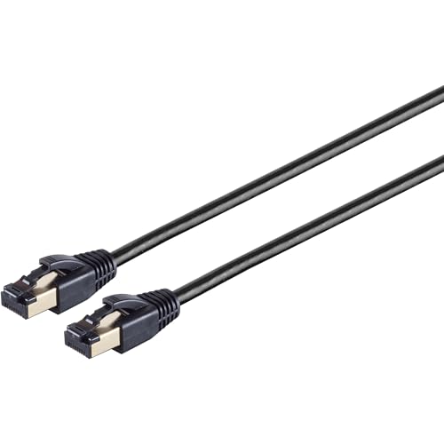JAMEGA - 1m CAT. 8 Netzwerkkabel Patchkabel Ethernet Kabel Rundkabel in Schwarz | EIA/TIA 568B | 2000 MHz | Cat-8.1 Rundkabel F/FTP PIMF Schirmung mit RJ45 Stecker von JAMEGA