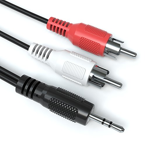 JAMEGA - 1m Cinch Audio Kabel Stereo 3,5mm Klinke (Aux) auf 2 x Cinch Y Splitter Chinch Kabel Koaxialkabel Klinkenkabel für Verstärker, Stereoanlagen, Hifi Anlagen uvm. von JAMEGA