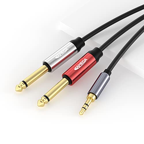 JAMEGA – 3.5mm Klinke auf Dual 6.35mm Klinke Kabel 1m – Audiokabel 6.35mm Klinkenstecker auf 3.5mm Klinke Audio Splitter Klinkenkabel Digital Interface Instrument Kabel für Mischpult, Gitarre usw. von JAMEGA