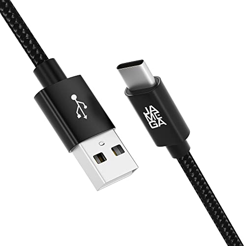 JAMEGA – 3m USB Typ C Kabel Schwarz | 3A Nylon geflochten USB C Ladekabel & Datenkabel Fast Charge Snyc schnellladekabel kompatibel mit Samsung Galaxy S10/S9/S8+, Huawei P30/P20, uvm. von JAMEGA