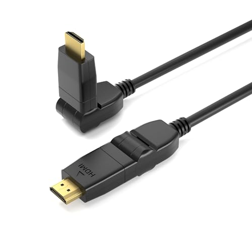 JAMEGA 5m HDMI-Kabel 2.0 Winkelbar Ultra-HD 4K@60Hz High-Speed Ethernet-Cable HDR ARC 3D 18Gbit/s kompatibel mit HDMI 2.0/1.4, Playstation, XBOX, Blu-Ray-Player, DVD, Soundbar, Monitor usw. von JAMEGA