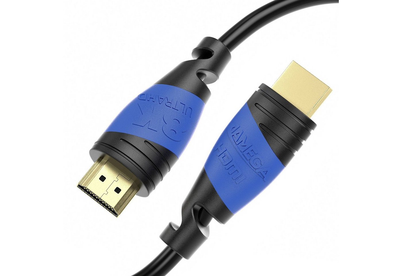 JAMEGA 8K Black Ultra High Speed HDMI Kabel - Schwarz/Blau - 4m HDMI-Kabel, HDMI 2.1, HDMI Typ-A-Stecker auf HDMI Typ-A-Stecker (400 cm) von JAMEGA